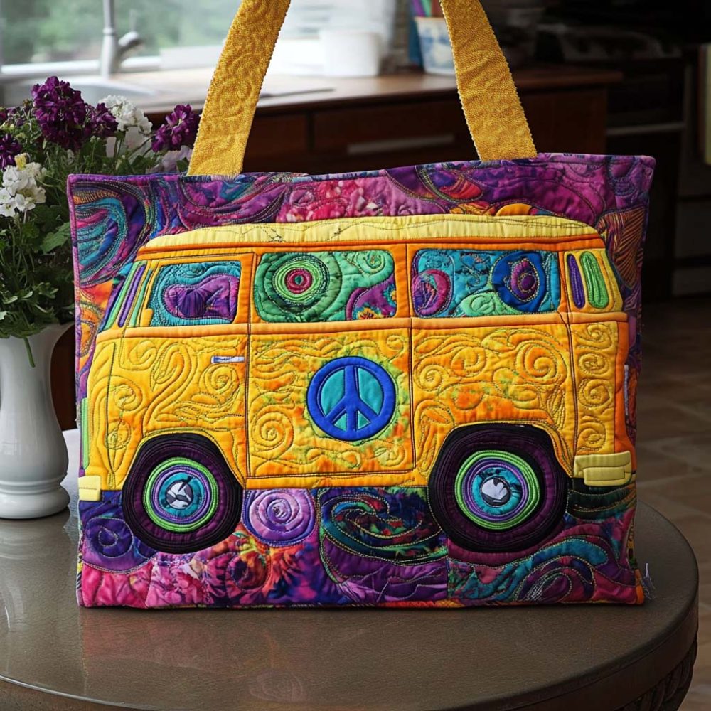 Wildflower Peace Quilted Tote Bag