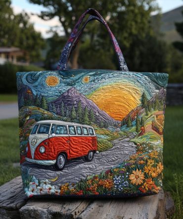Wildflower Wanderer Quilted Tote Bag