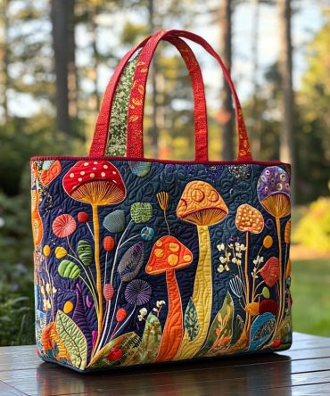 Woodland Bloom Quilted Tote Bag