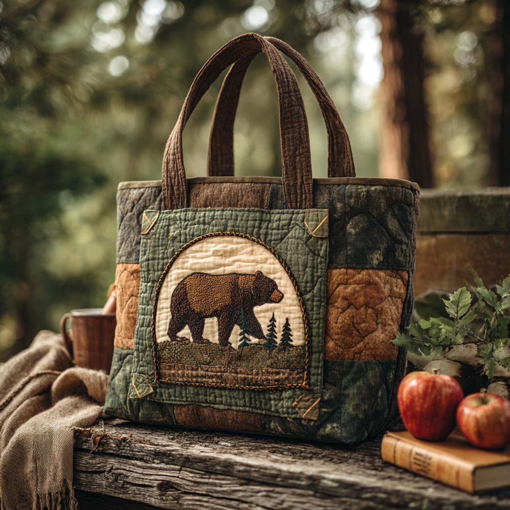 Woodland Embrace Quilted Tote Bag