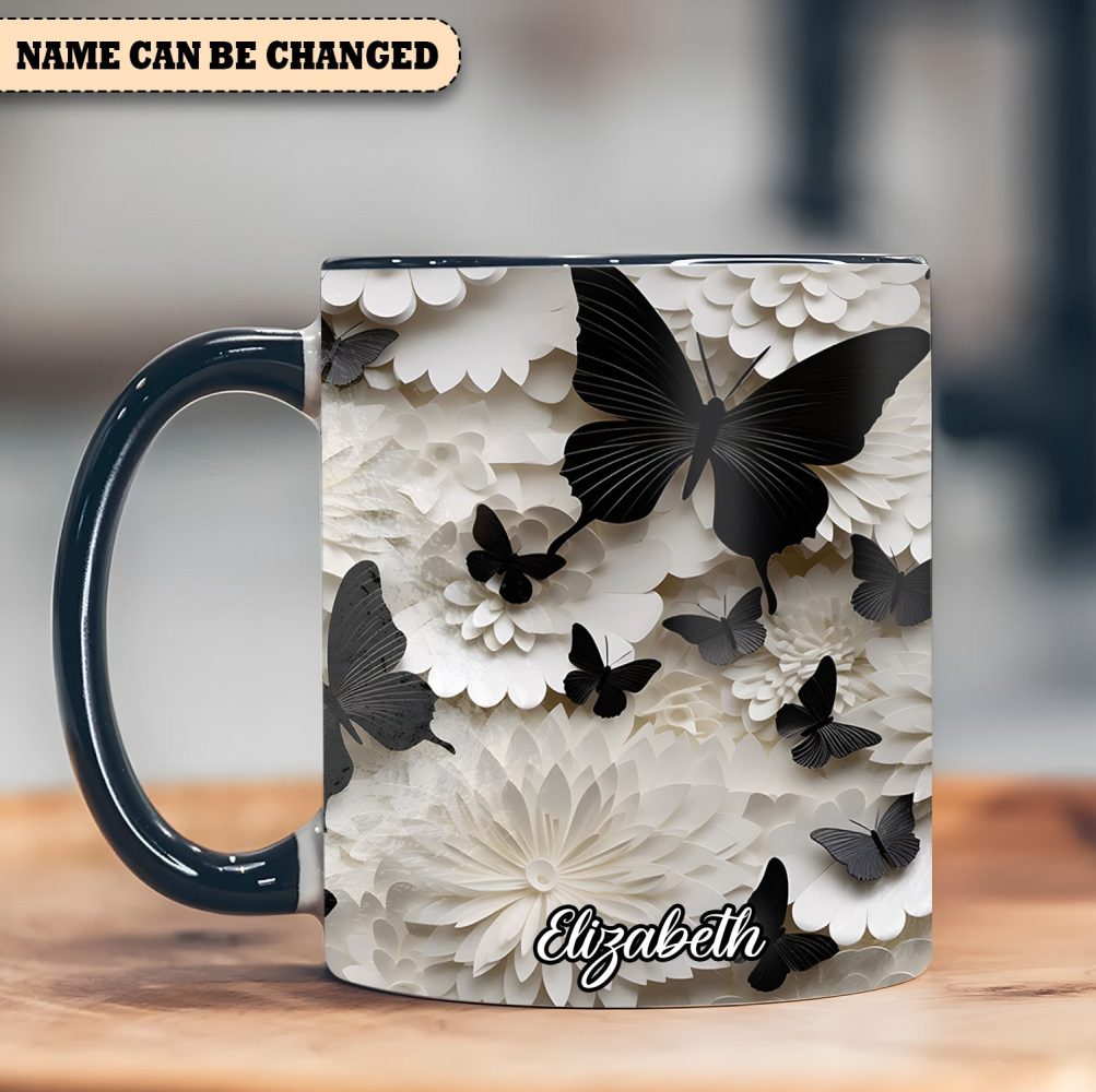 Butterfly Accent Mug - Personalized Accent Mug - Image 5