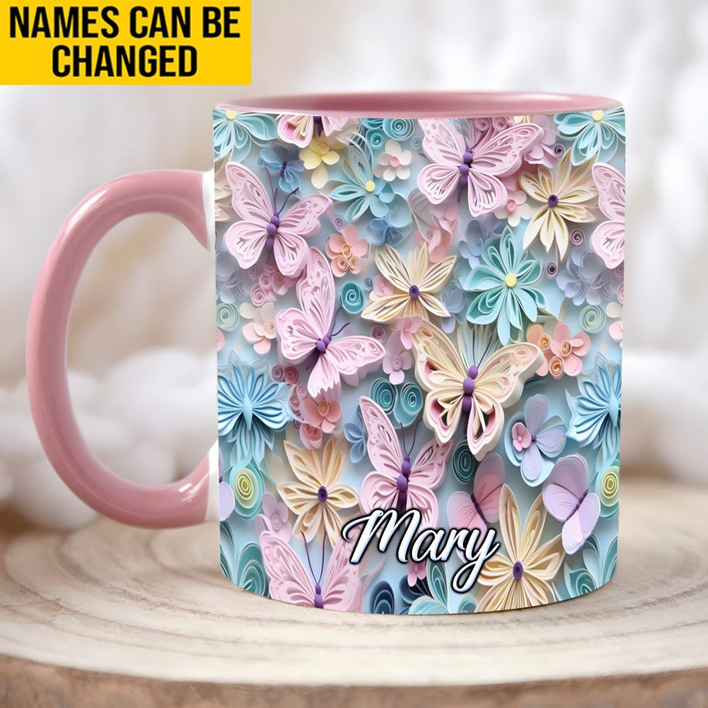 Butterfly Accent Mug - Personalized Accent Mug - Image 4