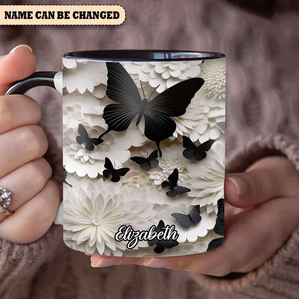 Butterfly Accent Mug - Personalized Accent Mug - Image 2