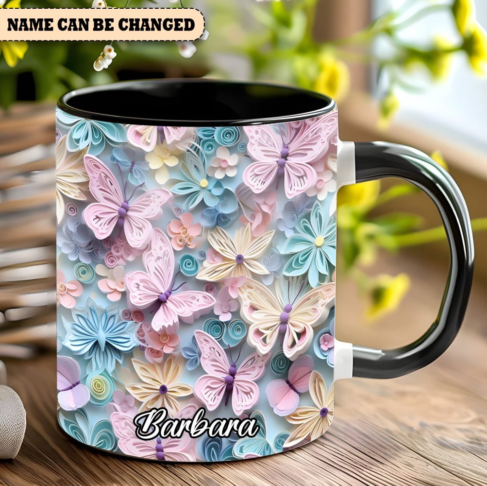 Butterfly Accent Mug - Personalized Accent Mug - Image 5