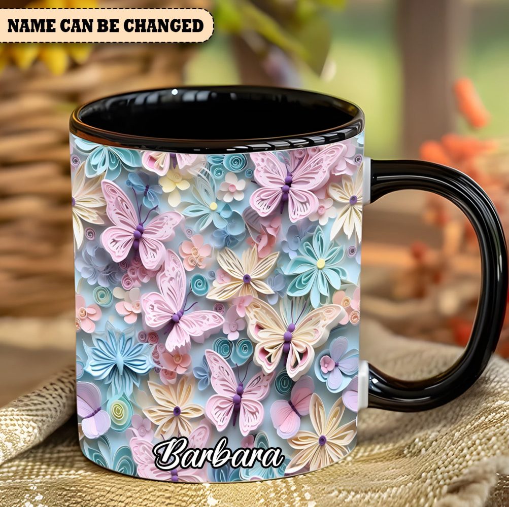 Butterfly Accent Mug - Personalized Accent Mug - Image 6