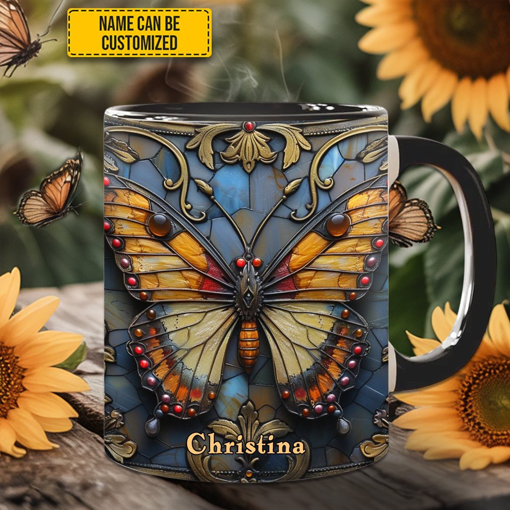 Butterfly Accent Mug - Personalized Accent Mug