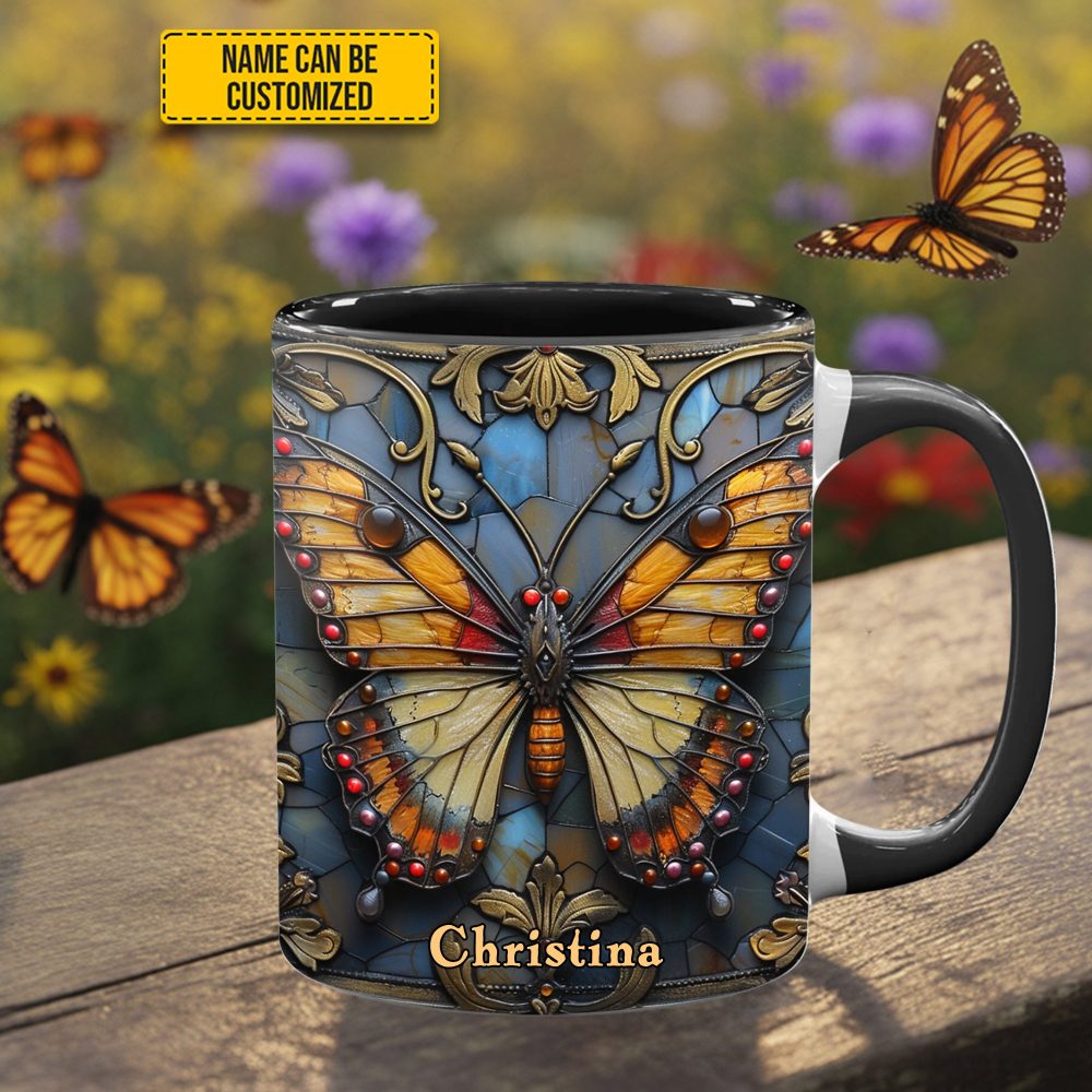 Butterfly Accent Mug - Personalized Accent Mug - Image 2