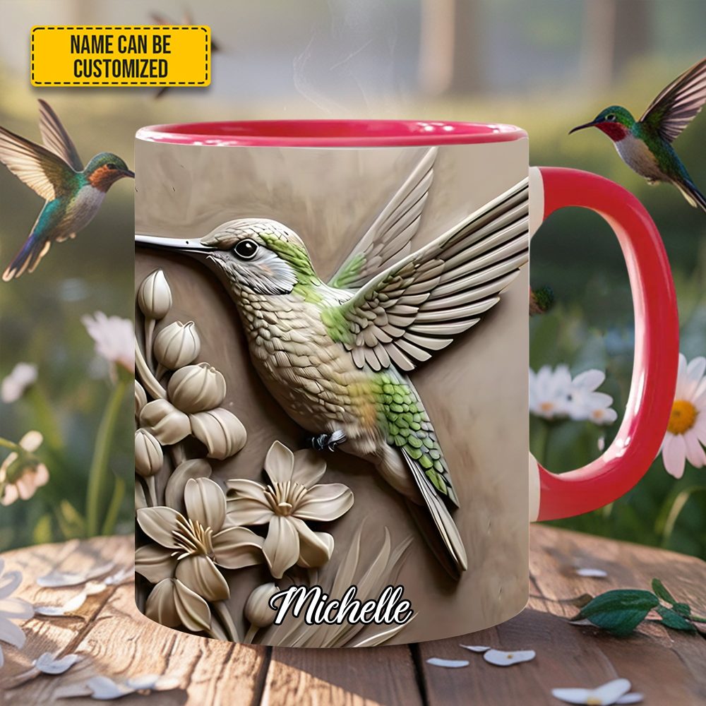 Hummingbird Accent Mug - Personalized Accent Mug - Image 3