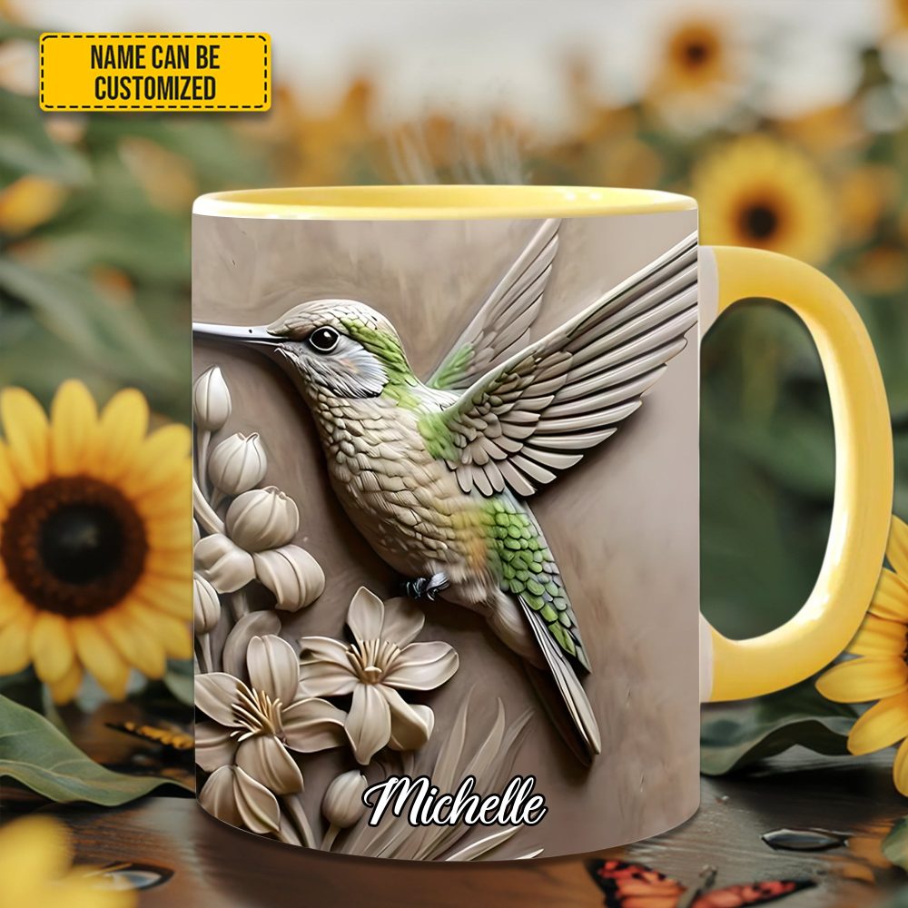 Hummingbird Accent Mug - Personalized Accent Mug - Image 4