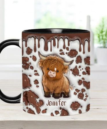 Just A Girl Who Loves Highland Cow - Personalized Cow Accent Mug