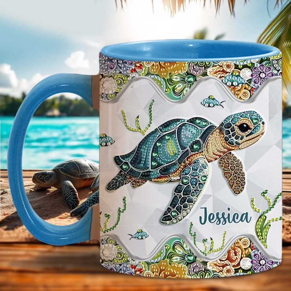 Just A Girl Who Loves Turtle, Personalized Accent Mug