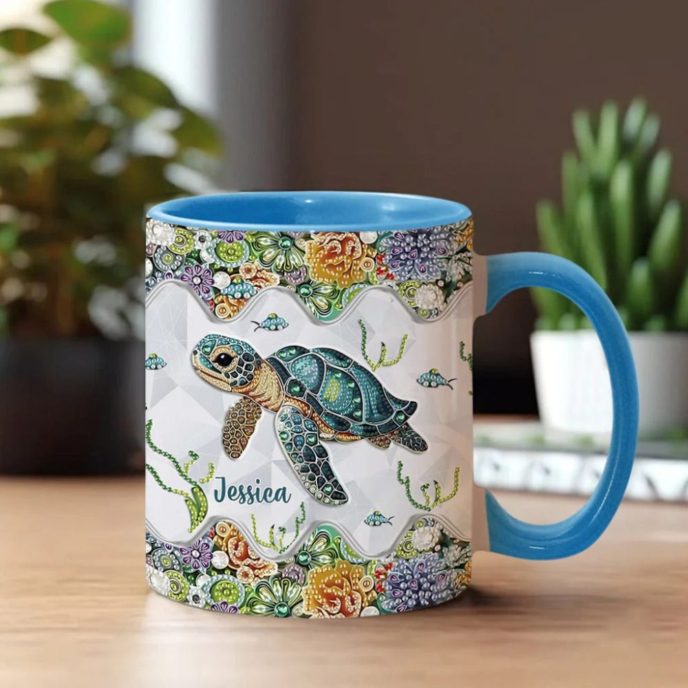 Just A Girl Who Loves Turtle, Personalized Accent Mug - Image 2