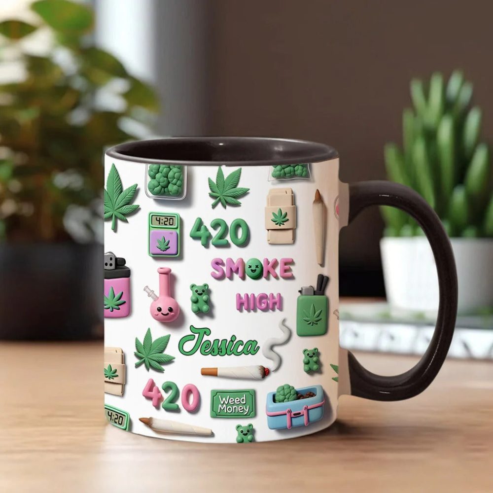 Stoner Chick, Personalized Weed Accent Mug - Image 2