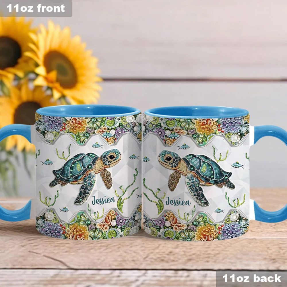 Just A Girl Who Loves Turtle, Personalized Accent Mug - Image 3