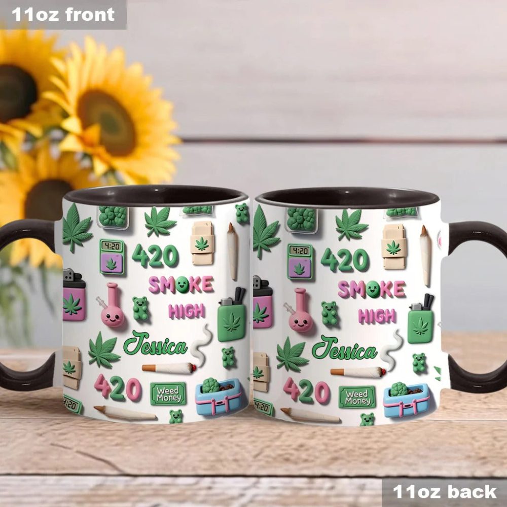 Stoner Chick, Personalized Weed Accent Mug - Image 3