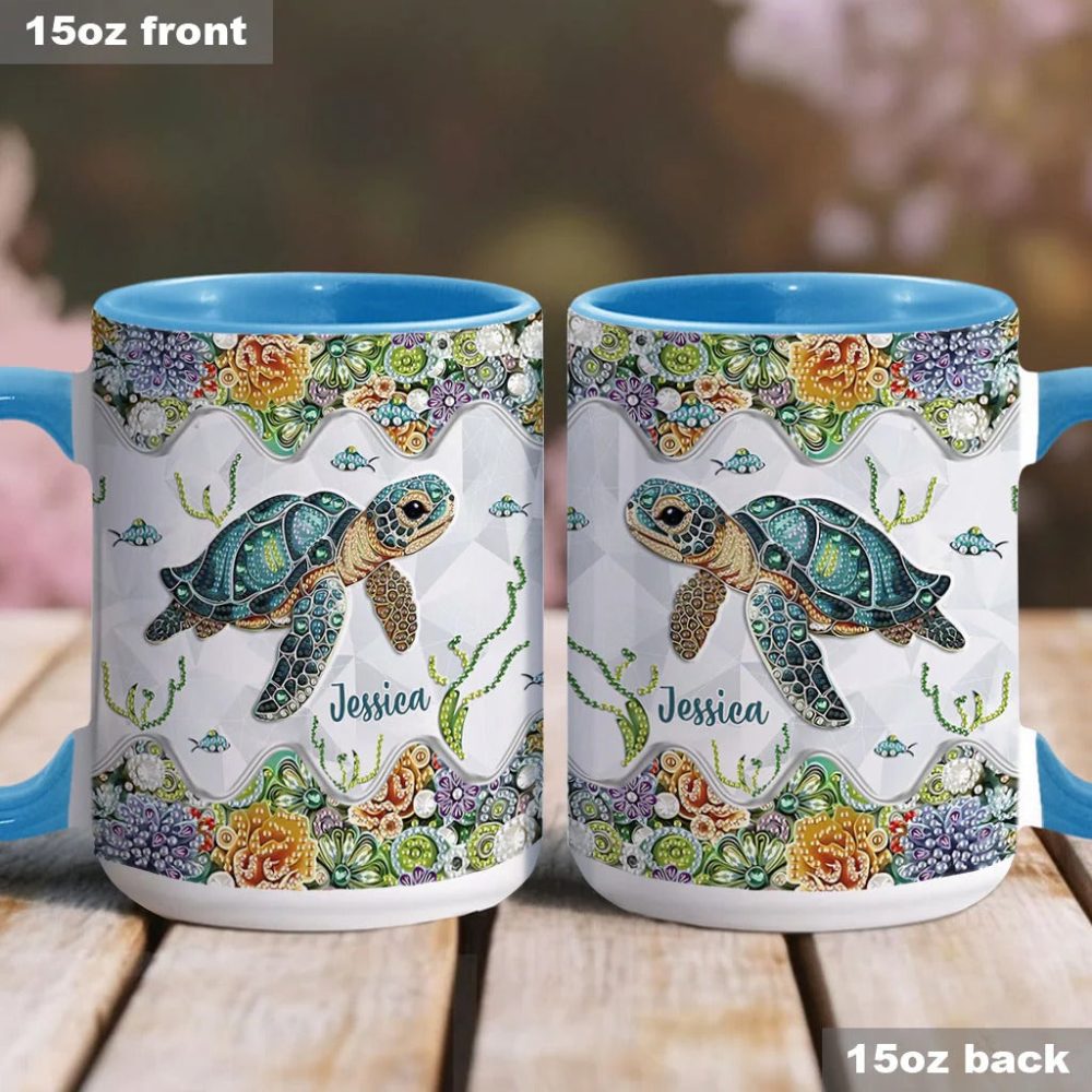 Just A Girl Who Loves Turtle, Personalized Accent Mug - Image 4