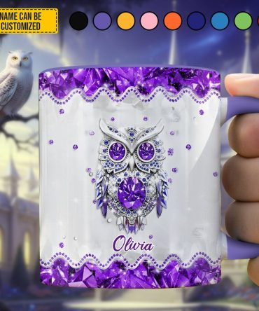 Personalized Crystal Owl Accent Mug