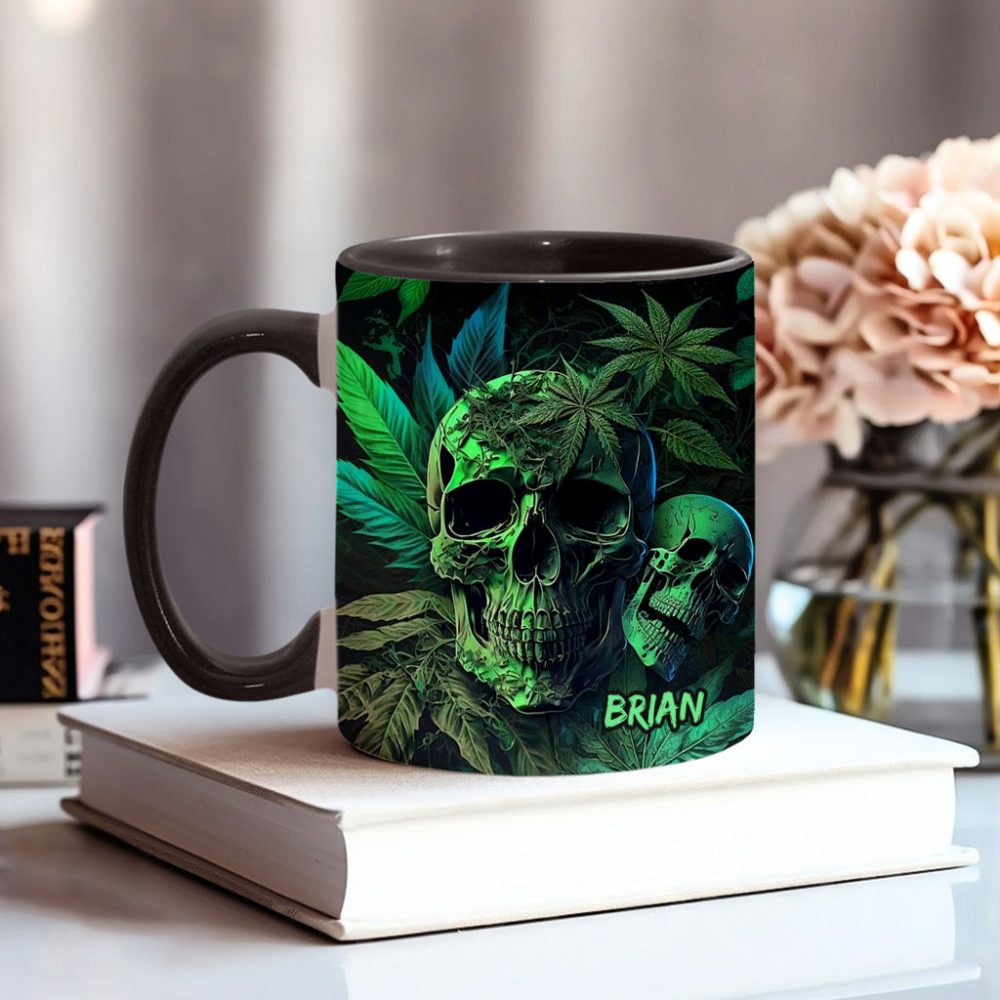 Cannabis Skull - Personalized Weed Accent Mug