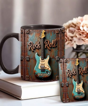 Rock & Roll - Personalized Guitar Accent Mug