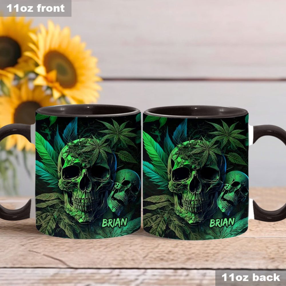 Cannabis Skull - Personalized Weed Accent Mug - Image 2