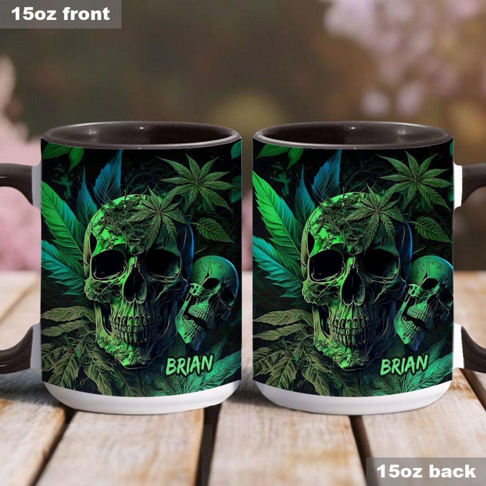 Cannabis Skull - Personalized Weed Accent Mug - Image 3