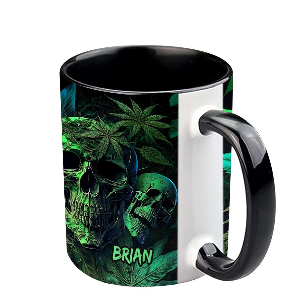 Cannabis Skull - Personalized Weed Accent Mug - Image 4
