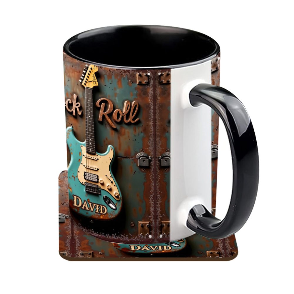 Rock & Roll - Personalized Guitar Accent Mug - Image 5