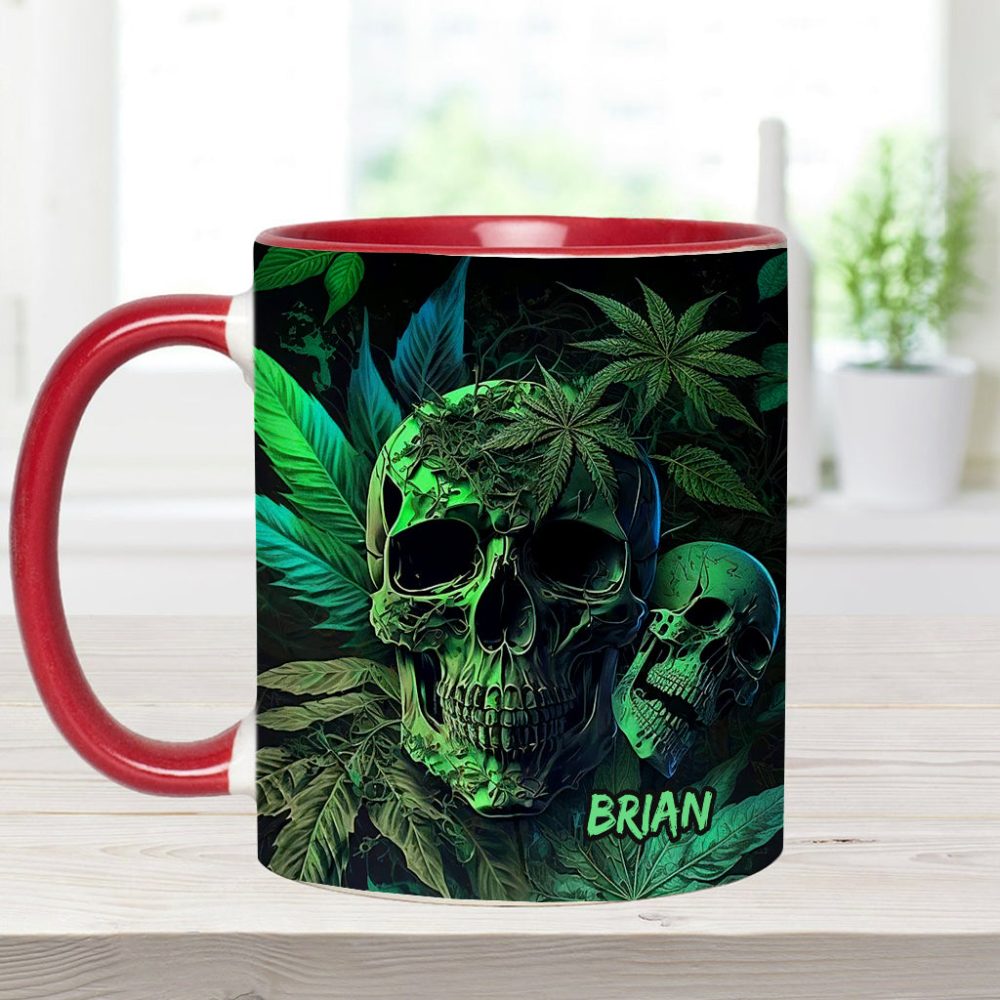 Cannabis Skull - Personalized Weed Accent Mug - Image 6