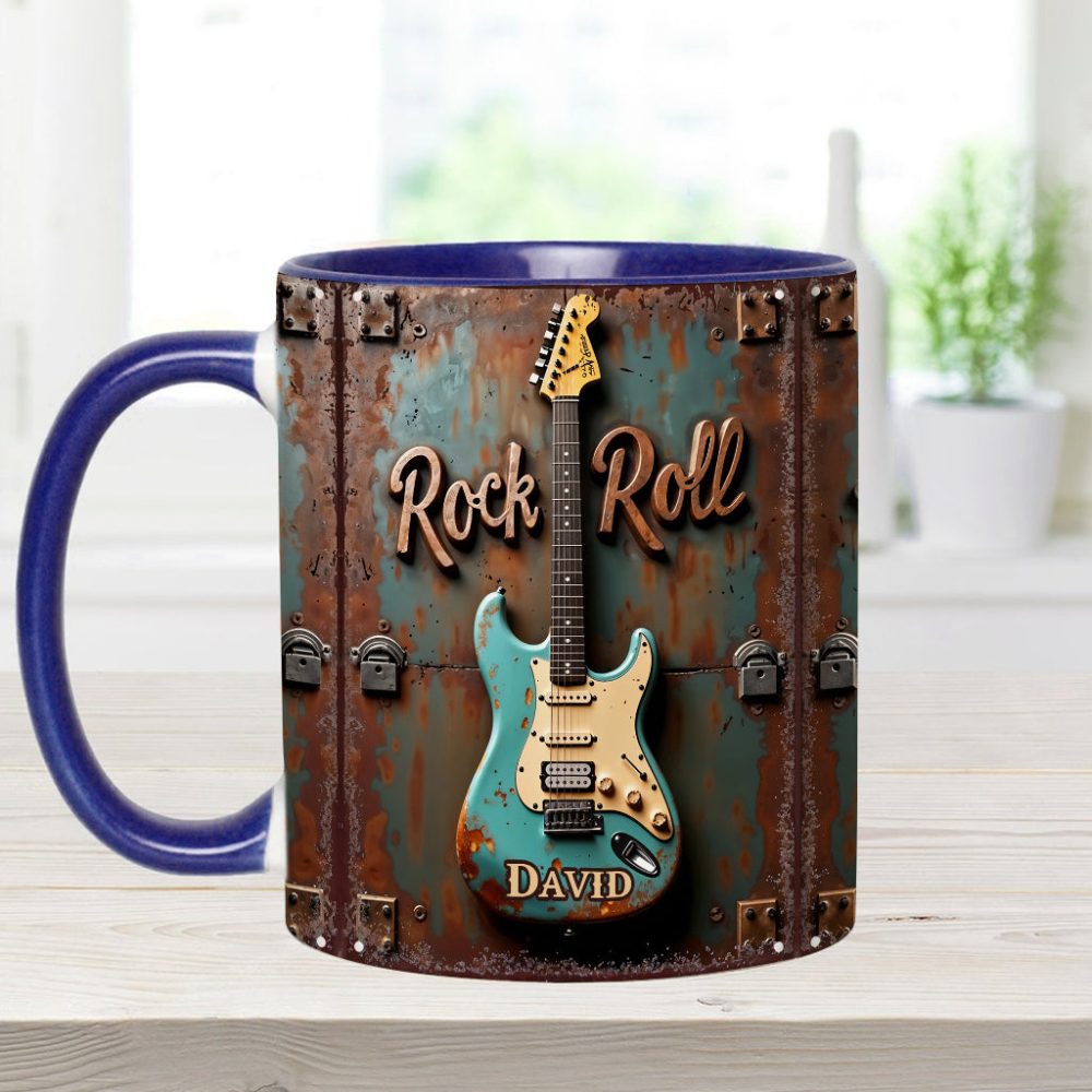 Rock & Roll - Personalized Guitar Accent Mug - Image 6