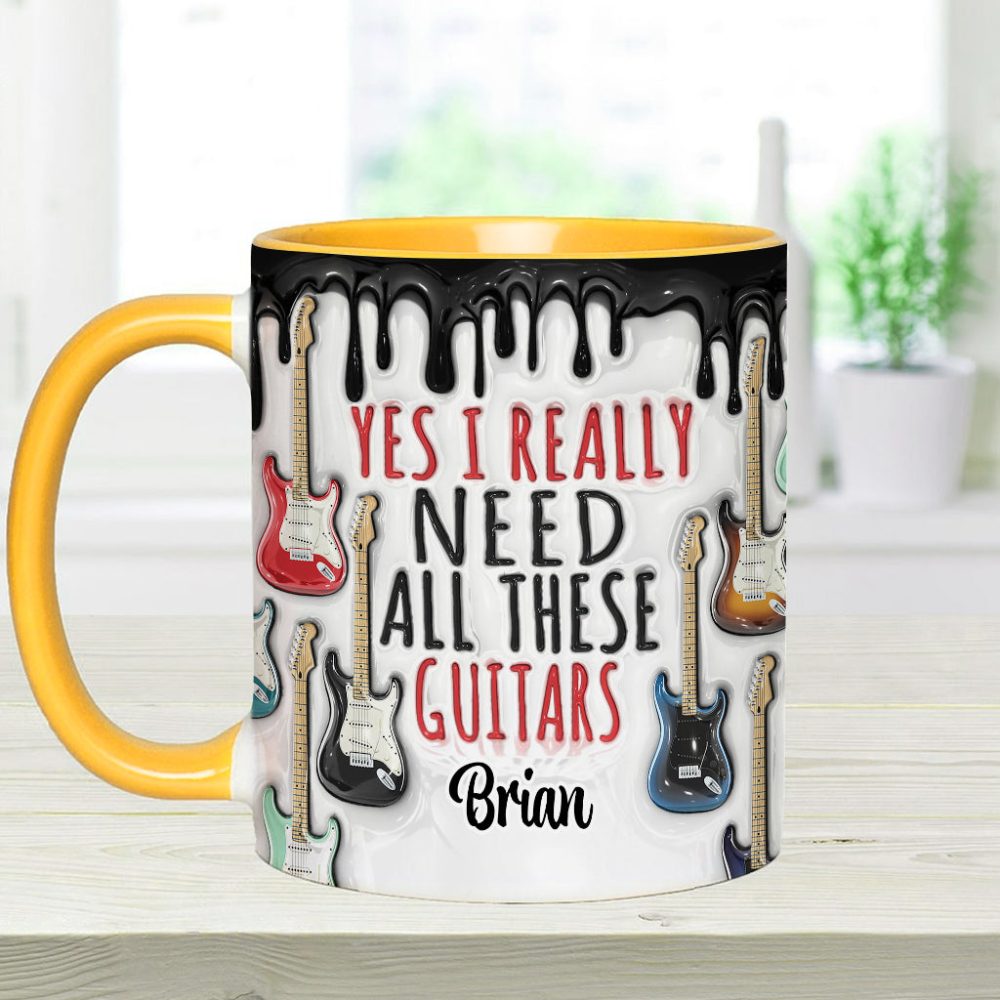 Yes I Really Do Need All These Guitars - Personalized Guitar Accent Mug - Image 6