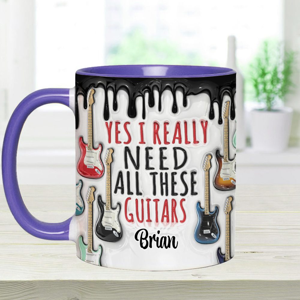 Yes I Really Do Need All These Guitars - Personalized Guitar Accent Mug - Image 7