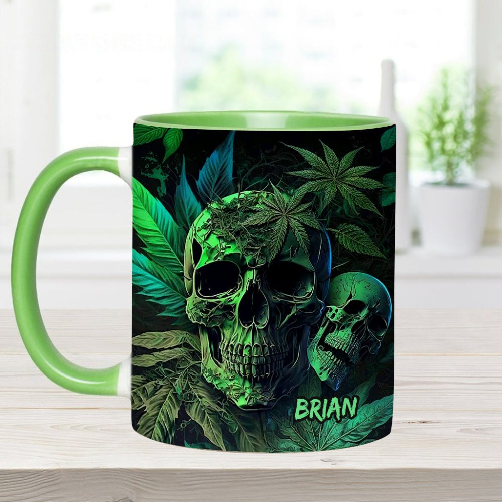 Cannabis Skull - Personalized Weed Accent Mug - Image 7