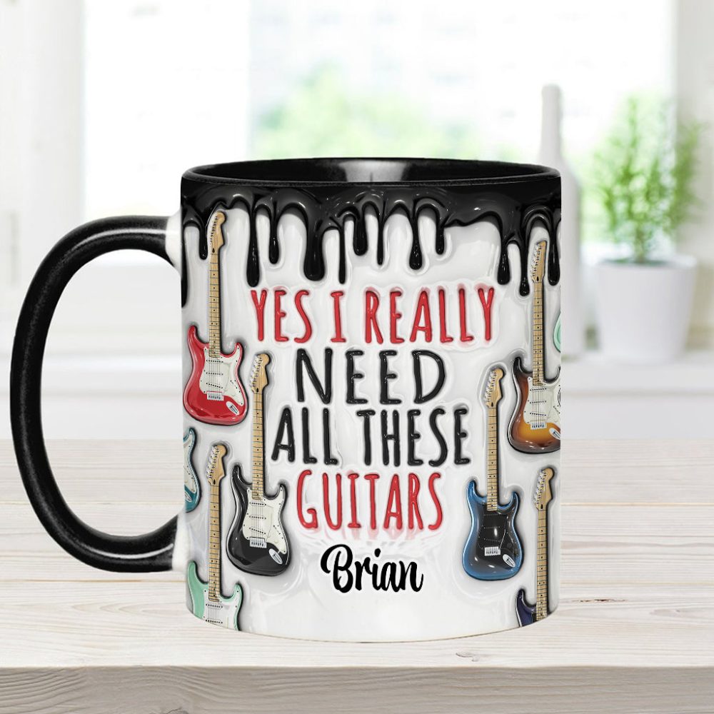 Yes I Really Do Need All These Guitars - Personalized Guitar Accent Mug - Image 8
