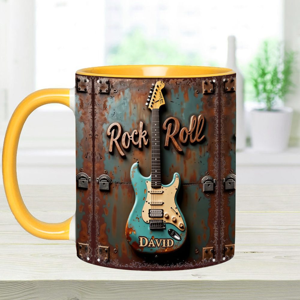 Rock & Roll - Personalized Guitar Accent Mug - Image 9