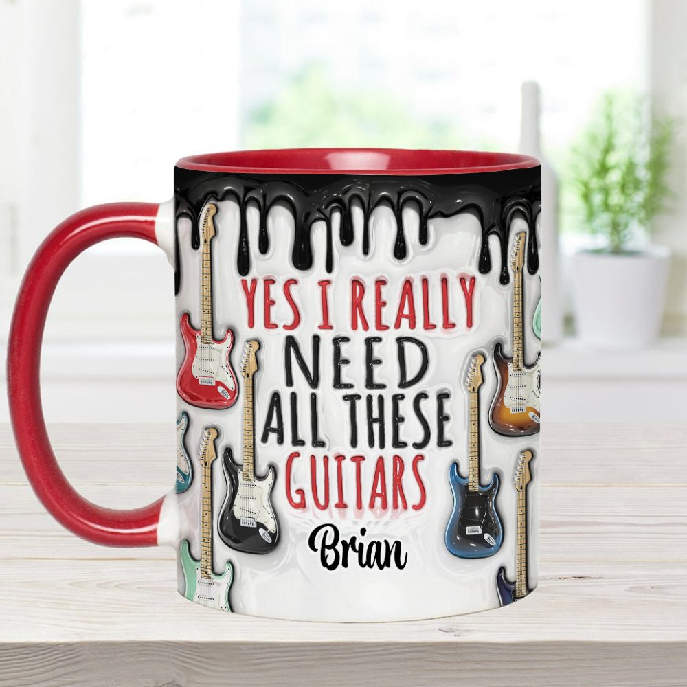 Yes I Really Do Need All These Guitars - Personalized Guitar Accent Mug - Image 9