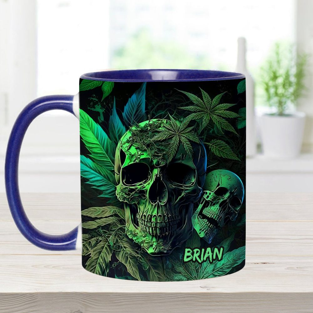 Cannabis Skull - Personalized Weed Accent Mug - Image 9