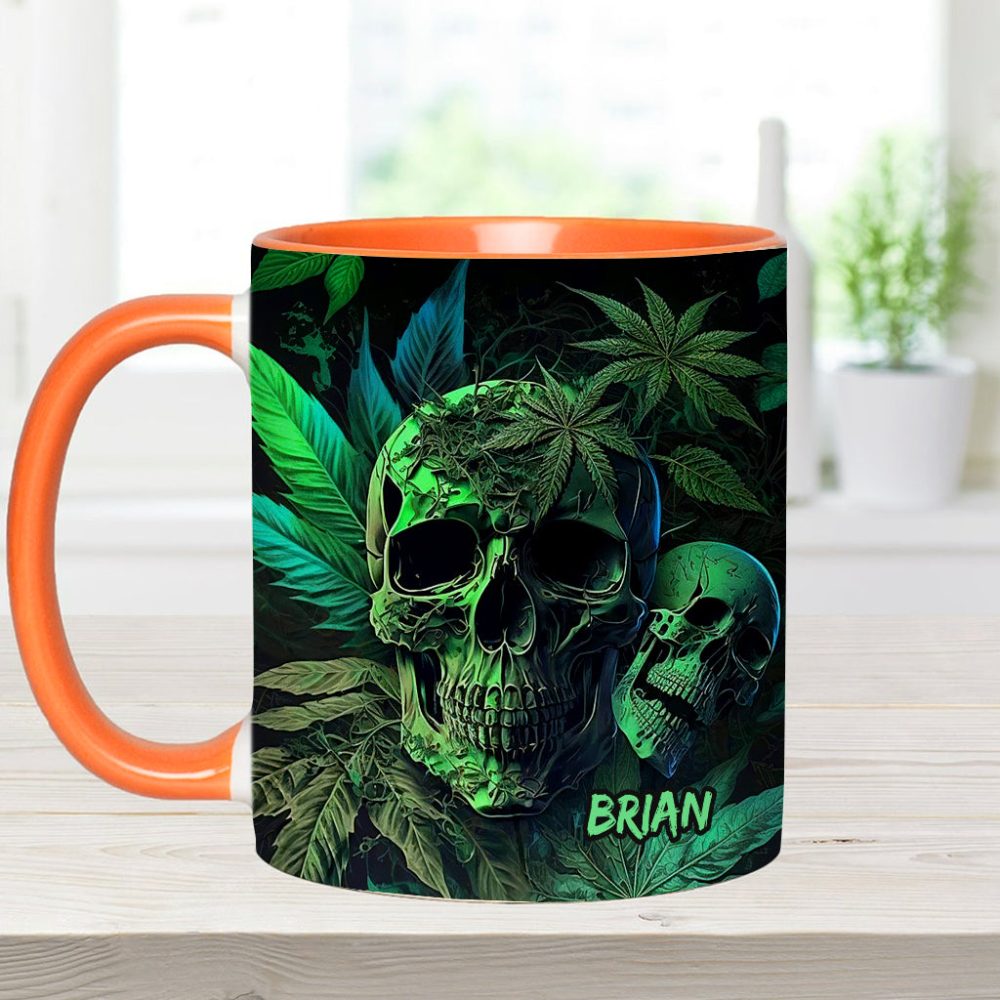 Cannabis Skull - Personalized Weed Accent Mug - Image 10