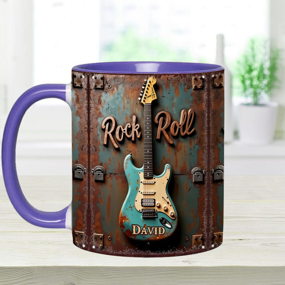 Rock & Roll - Personalized Guitar Accent Mug - Image 10