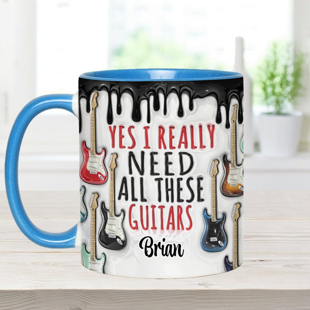 Yes I Really Do Need All These Guitars - Personalized Guitar Accent Mug - Image 11