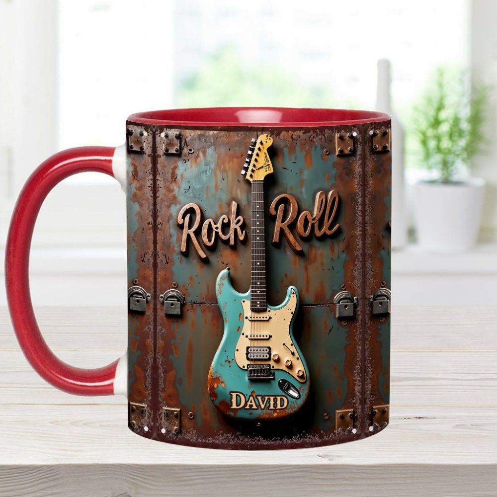 Rock & Roll - Personalized Guitar Accent Mug - Image 12