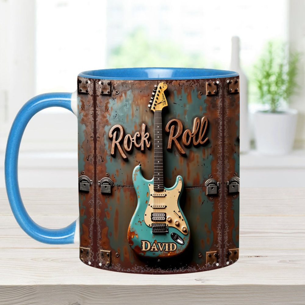 Rock & Roll - Personalized Guitar Accent Mug - Image 14