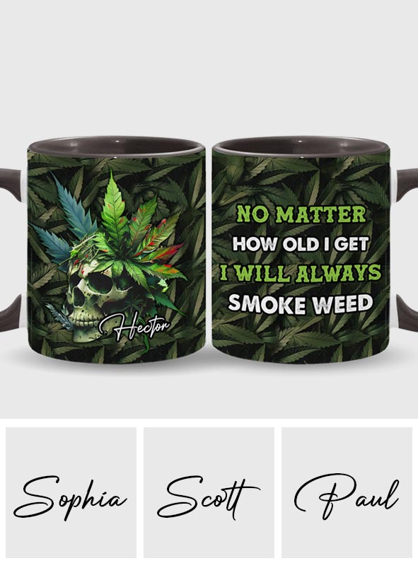 Skull Green Leaf - Personalized Weed Accent Mug - Image 14