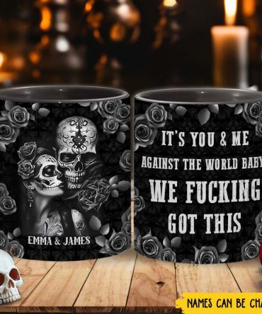 It'S You And Me - Personalized Skull Accent Mug