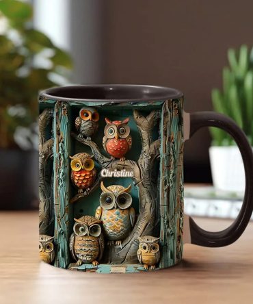 Just A Girl Who Loves Owls - Personalized Owl Accent Mug