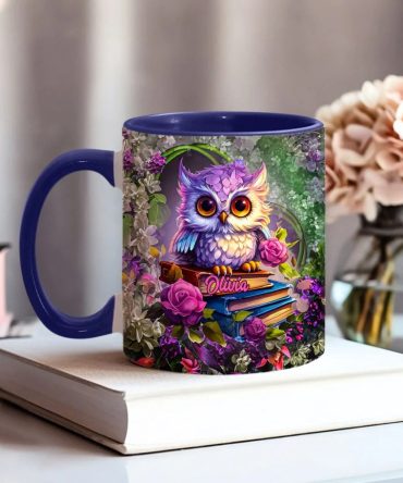 Beautiful Owl Book Lovers - Personalized Book Accent Mug
