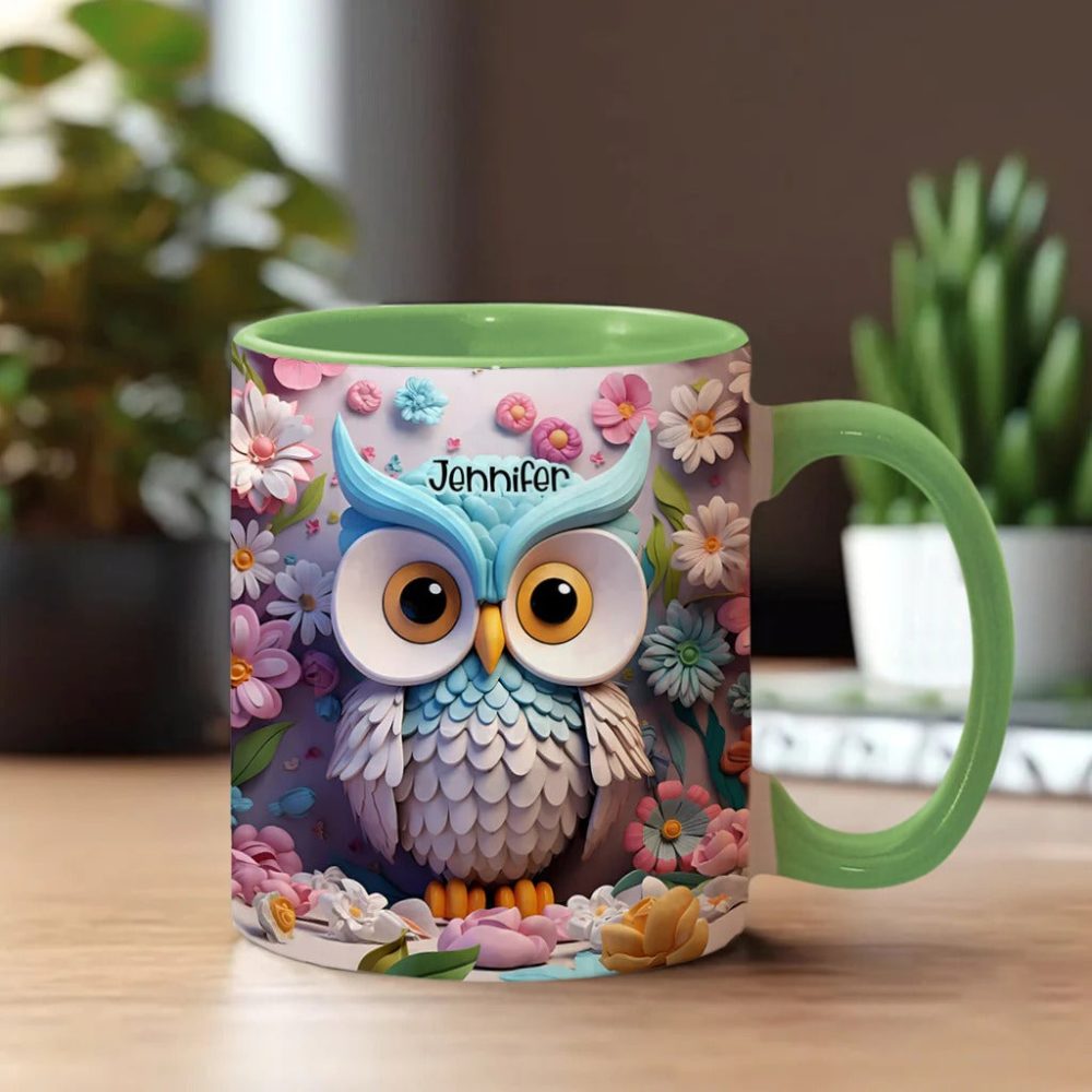 Cool Owl - Personalized Owl Accent Mug - Image 6
