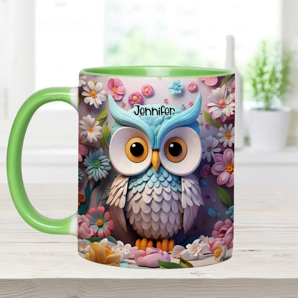 Cool Owl - Personalized Owl Accent Mug - Image 5