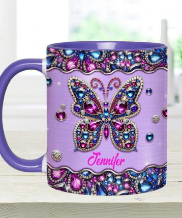 Sparkle Butterfly - Personalized Butterfly Accent Mug