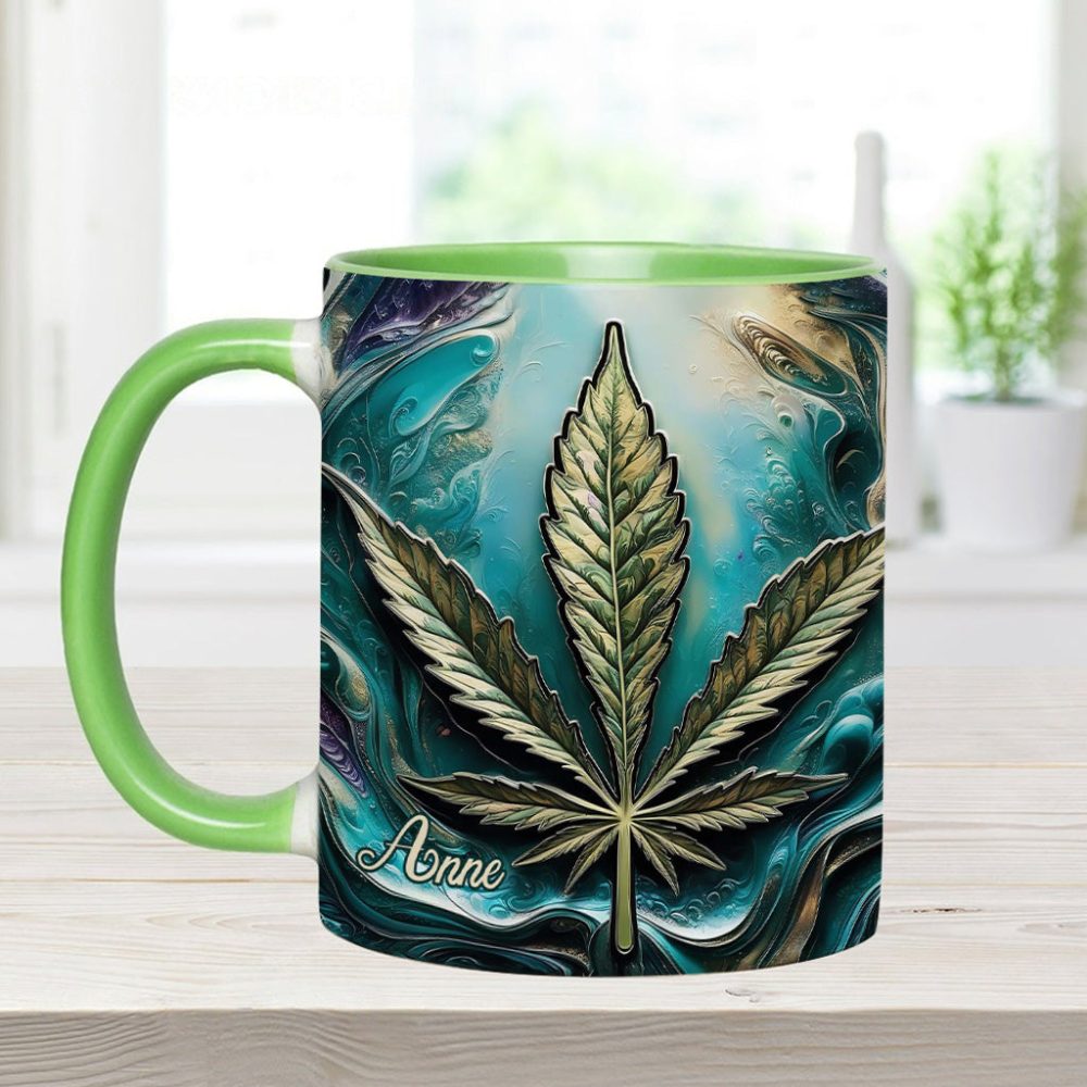 Hippie Psychedelic - Personalized Weed Accent Mug - Image 2